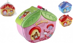 Plechová pokladnička domeček se zámkem 16 × 8 cm