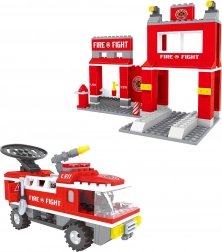 Compatible construction set BloxO Firefighters – Fire Station 260 pcs