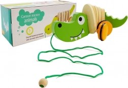 Leseni vlečni krokodil 18 cm