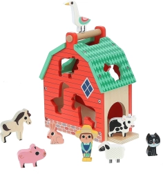 Drvena farma sa životinjama i umetkom