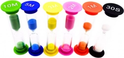 Set of Hourglasses 6 Pieces 30s 1/2/3/5/10 Minutes Colorful