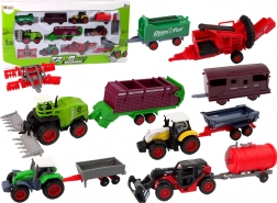 Komplet kmečkih vozil – kovinski traktorji in stroji (12 kos)