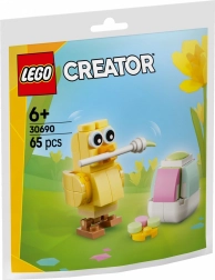 Lego Creator painting Easter eggs with a chick