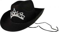 Cappello da cowboy nero con corona per donne