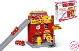 Brandstation med biler og elevator, tjekkisk emballage