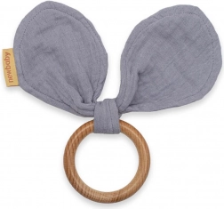 Grizalo za otroke z ušeski New Baby Ears sivo