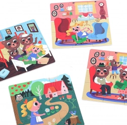 Vilac drvene puzzle Zlatokosa 4 u 1