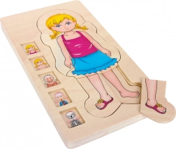 Small foot drvene slojevite puzzle anatomije