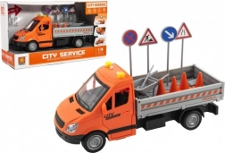 Road Maintenance Plastic Truck 25 cm with Light and Sound, Friction Powered
