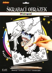 Scratch-off picture with surprise Two Parrots 20x25 cm