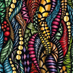 Kvadratne sestavljanke Curiosi Q Gold – vzorec I, 72 koščkov