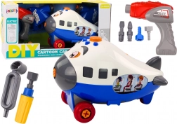 Getekend DIY-montagevliegtuig – blauw