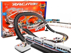 Pista da corsa enorme 2 in 1 con treno elettrico 20 km/h