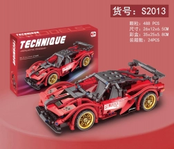 Building Kit Red Sports Car 488 Pieces