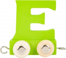 Wooden wagon with letter E – small foot colorful alphabet