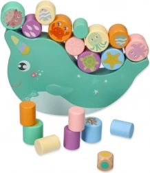 Wooden Balance Game – Balancing Narwhal