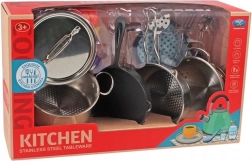Metal kids’ kitchen set, 17 pieces