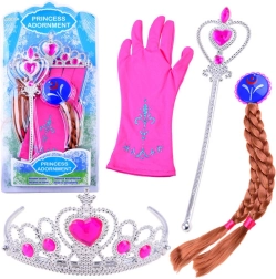 Set da Principessa con Corona e Treccine – Rosa