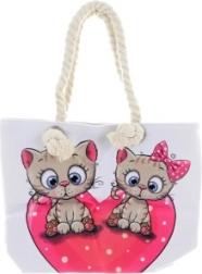 Sac en tissu bandoulière avec motif de chats