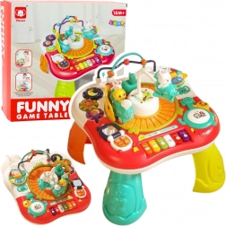 Tavolino educativo interattivo 2 in 1 con pannello musicale e pianoforte, rosso