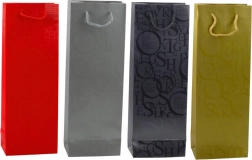 Darilna vrečka za steklenico z reliefnimi napisi 35 × 12 × 9 cm