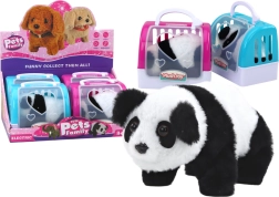 Interactive Plush Panda in Pink-Blue Carrier