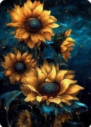 Diamantmaling solsikker om natten 30 × 40 cm