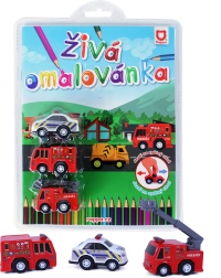 Live Coloring: First Responders - Set of 3 Pull-Back Cars