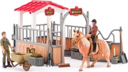FAUNICA stal met paard en accessoires