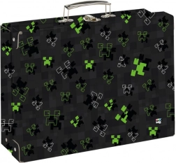 Children's square laminate suitcase A4 OXY NEXT Green Cube