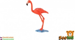 Plastic figuurtje van een Caribische flamingo 9 cm