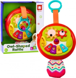 Interaktivna viseča sova s premičnimi elementi in pianinom