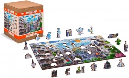 Puzzle in legno Parigi frenetica 2v1, 150 pezzi