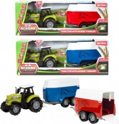 tractor with horse trailer with light and sound, plastic set 24 cm