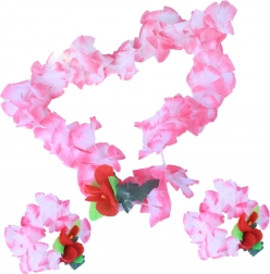 Set hawaiano rosa – collana e braccialetti