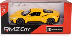 Metalowy model RMZ City MASERATI MC20 1:37 z napędem pull-back i otwieranymi drzwiami