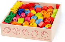 Houten rijgkralen in kistje BIGJIGS TOYS