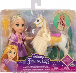 Princess RAPUNZEL or BELLE with horse and brush, 15 cm doll