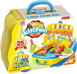 Kitchen Set in a Car-shaped Suitcase for Children