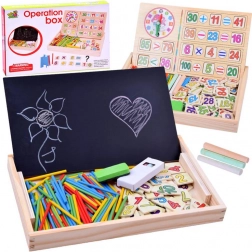 wooden educational set with math board