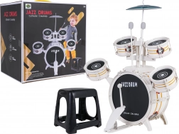 Gyermek fehér dobkészlet székkel