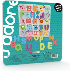 Houten inlegpuzzel alfabet J’adore