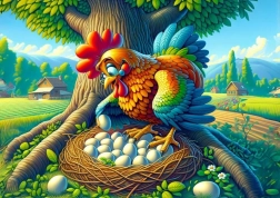 Puzzle Rooster with Eggs 25 Pieces