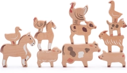 Bajo Countryside Farm – Set of 14 Wooden Animals