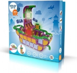 SEVA City 2 Construction Set – plastic building kit with LED modules (467 pieces)