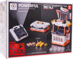 Dziecięcy stół warsztatowy 4w1 z narzędziami, 90 elementów