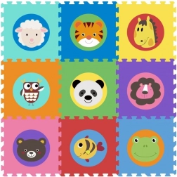 Foam educational mat with animal motifs from EVA foam 90 × 90 cm, 9 pieces