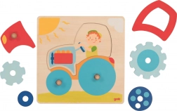 Goki wooden puzzle tractor, 6 pieces