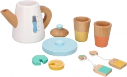 Wooden Tea Set with Teapot and Cups