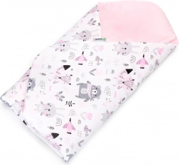 T-TOMI Snelle wikkeldeken VELVET Pink bears